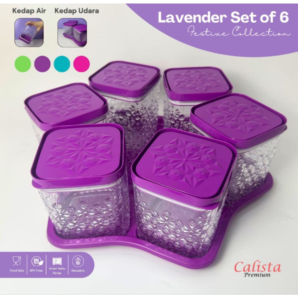 viral toples lebaran Calista set  900ml toples set nampan 6 pcs