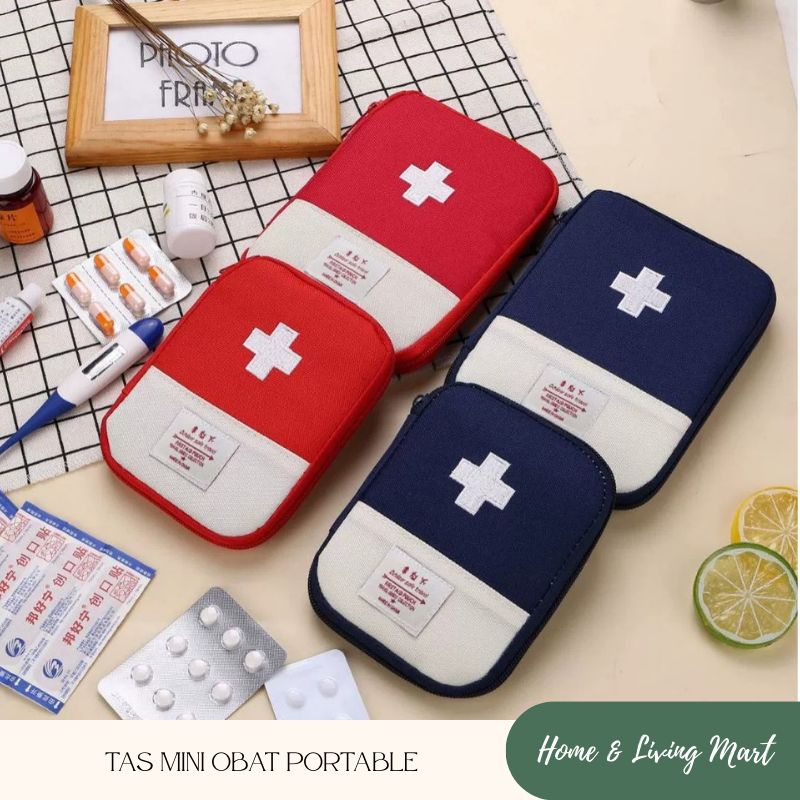 TAS MINI OBAT PORTABLE / TRAVEL MEDICINE POUCH P3K / KOTAK OBAT MINI ORGANIZER / TEMPAT OBAT