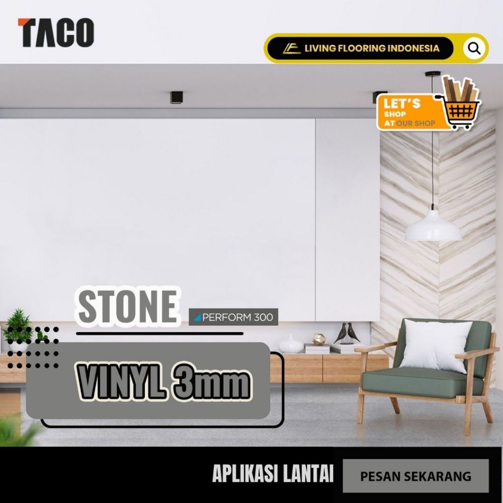 Lantai Vinyl Taco Perform 300 Motif Stone | Lantai Vinyl Motif Stone Minimalis