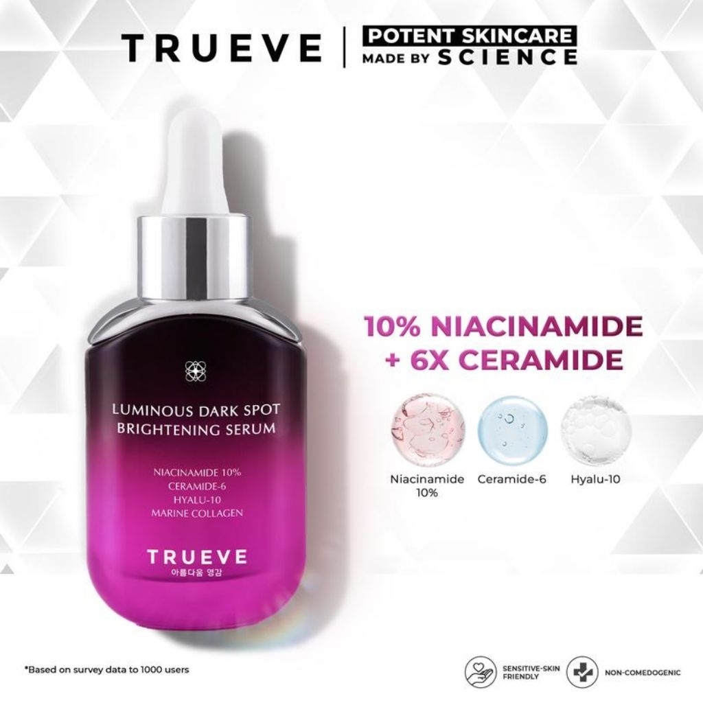 TRUEVE Luminous Dark Spot Brightening Serum 30mL Serum Trueve Niacinamide 10% Trueve Brightening Ser
