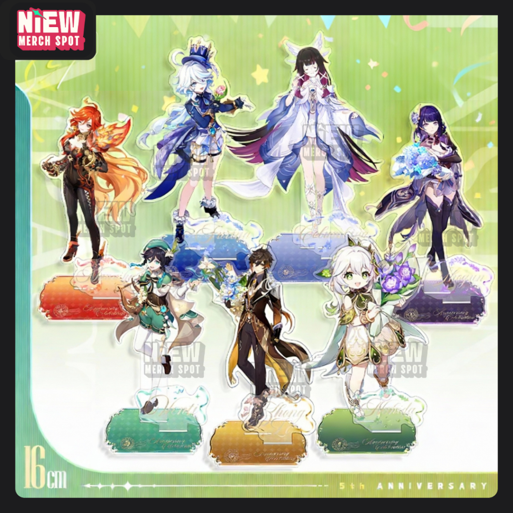 Furina Columbina Venti Mavuika Citlali Raiden Shogun Nahida Zhongli Genshin Impact Standee Akrilik 5