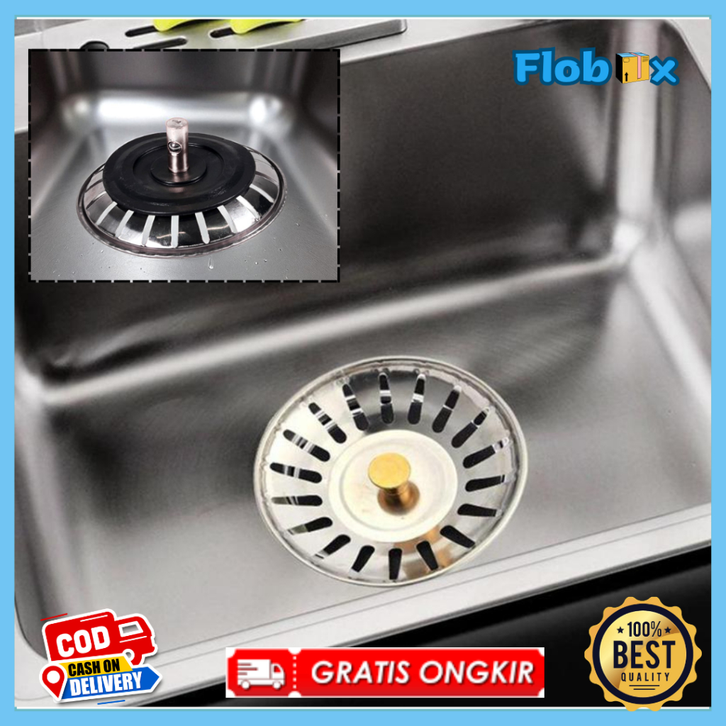 Saringan Penutup Lubang Bak Cuci Piring Wastafel Diameter 7.8cm - M128 Stainless Steel