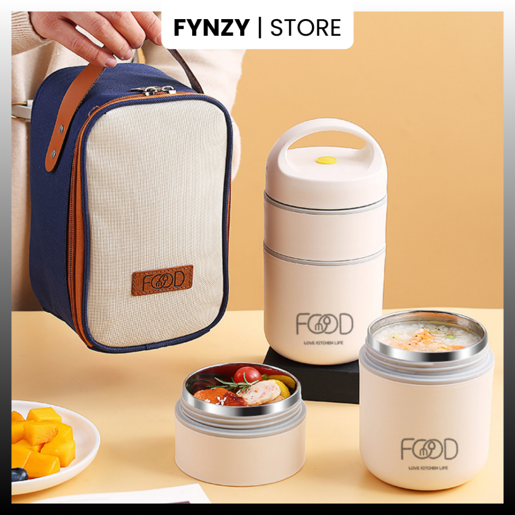 Wadah Kotak Bekal Makan Anak Sekolah Kantor Tahan Panas Dingin Lunch Box Nasi Bubur Sup Anti Tumpah