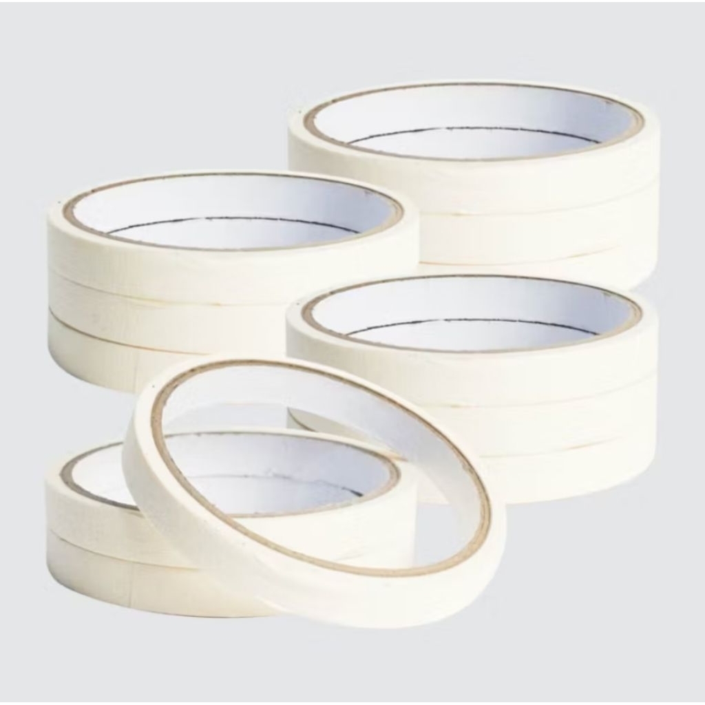 Lakban Kertas Masking Tape Photocard Kpop Cream Kuning 12mm x 10 Meter Murah Berkualitas yellow grey