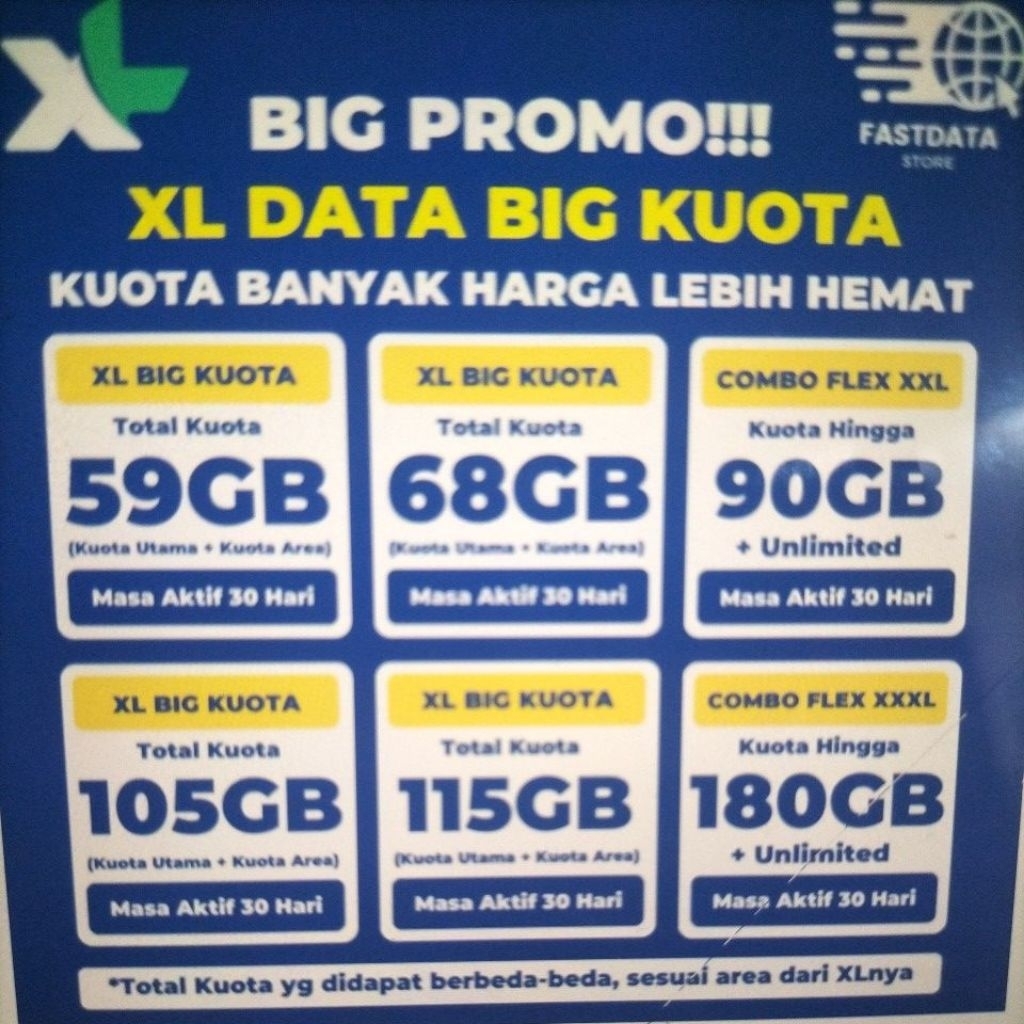 XL Paket Data Combo Flex Kuota Nasional Besar