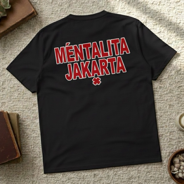 copdz.id T - Shirt Mentalita Jakarta black cotton combed 24s premium