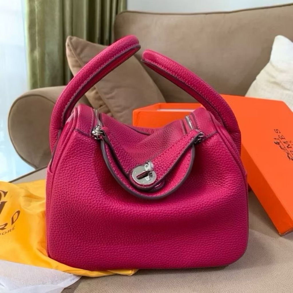 Tas Lindy Kulit Asli Warna Fuschia