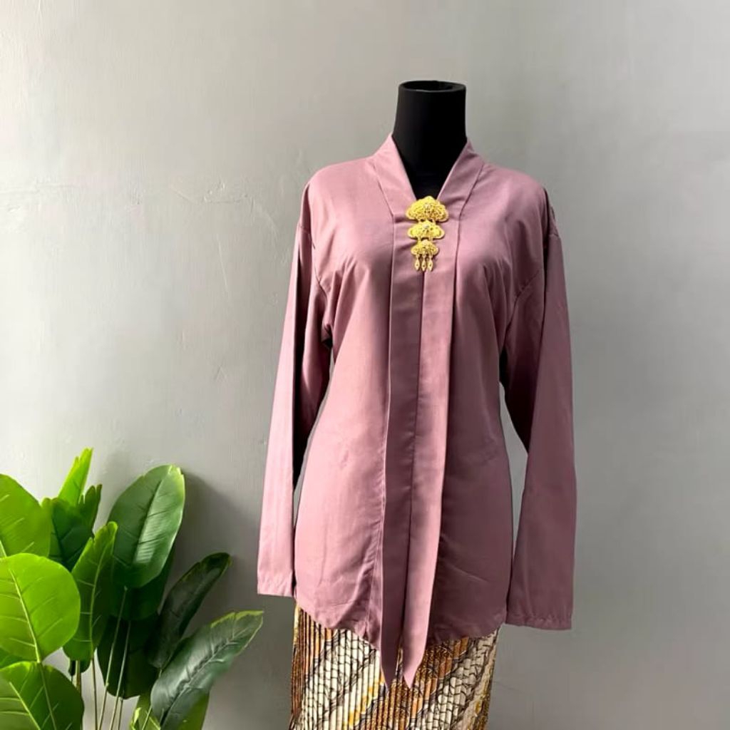 Kebaya Modern Kutubaru Katun Premium Polos Dewasa