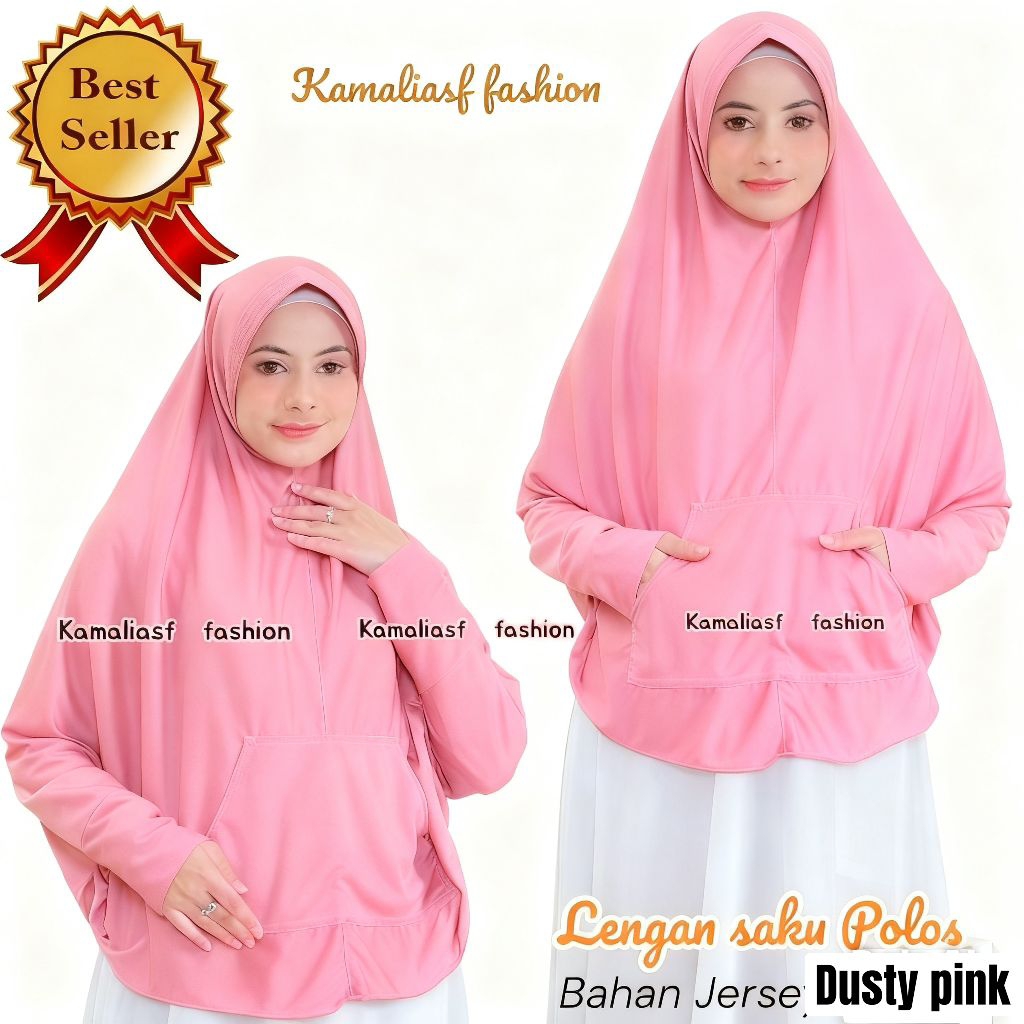 hijab syari terbaru lengan panjang polos//hijab tangan panjang premium kamalia terbaru
