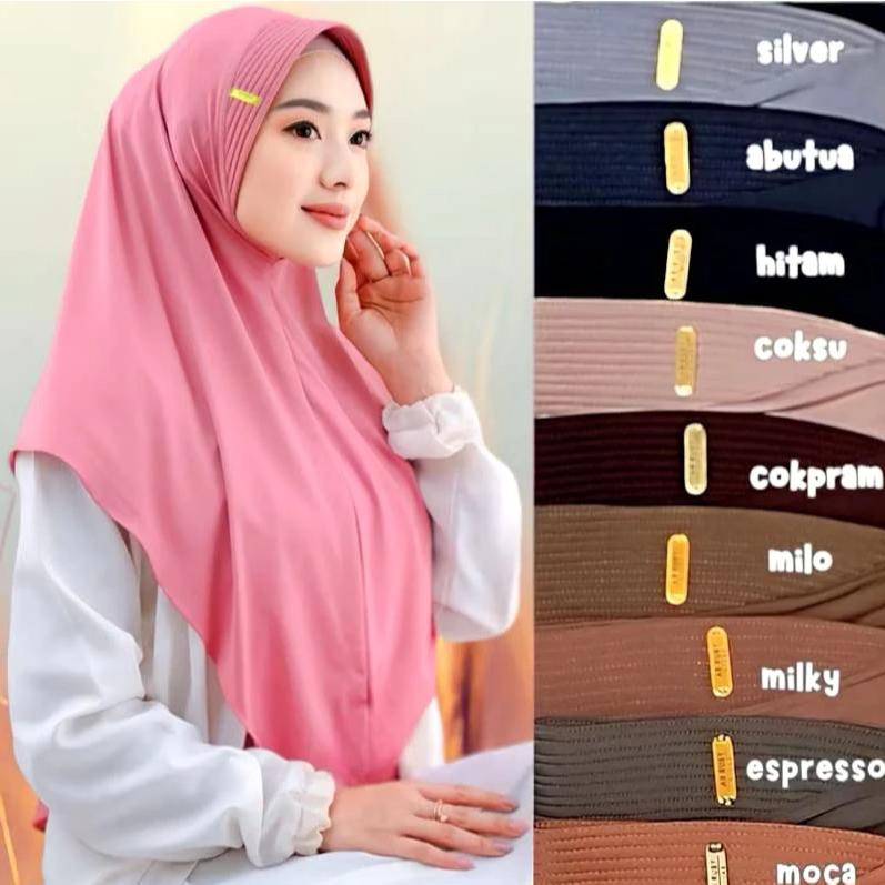 Berlian Hijab - Bergo Hamidah Size L Jersey Premium Label Akrilik