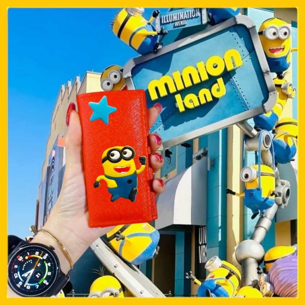 DOMPET STNK MOTOR MOBIL KARAKTER MINIONS HORE LUCU/SARUNG KUNCI MOTOR MOBIL MINIONS