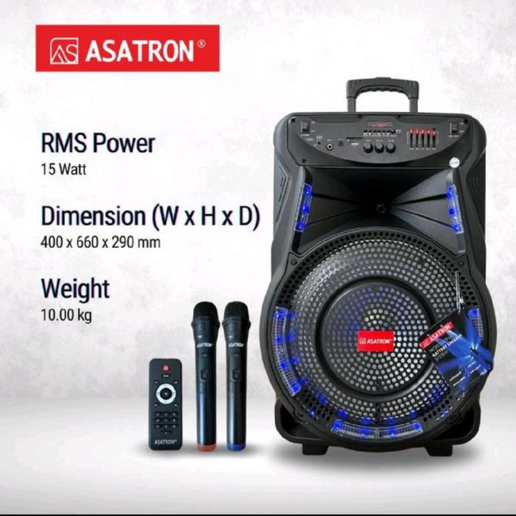 Asatron Titanium 15 Inch Bluetooth Party Speaker