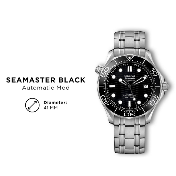 Jam Tangan Pria Seiko Seamaster Black Automatic 40mm