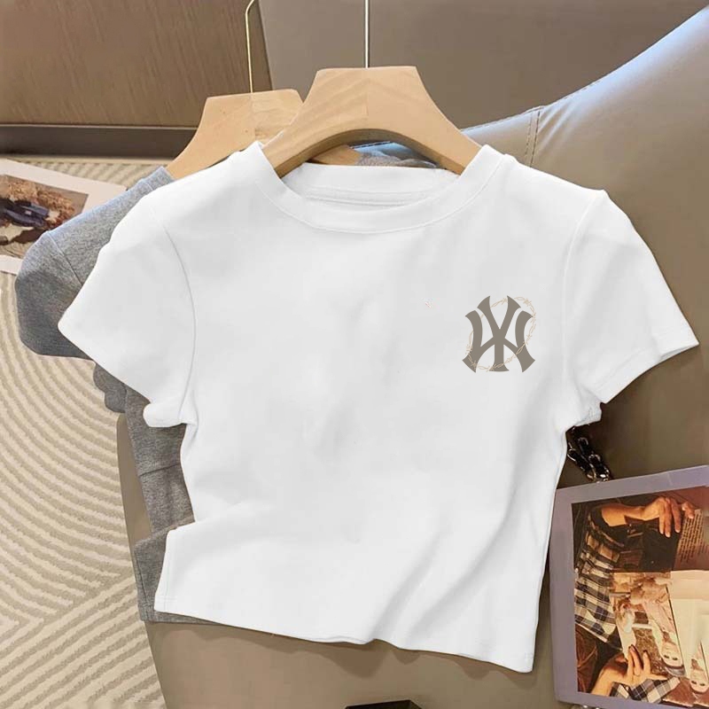 Cantik Modis T-shirt Crop Top Short Sleeve Women's Crop Top Korean Outlets Small logo Current Women'