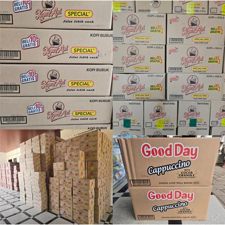 KOPI KAPAL API MIX GOOD DAY FREEZ CAPUCINO KOPI TUBRUK GAJAH 1DUS ECERAN