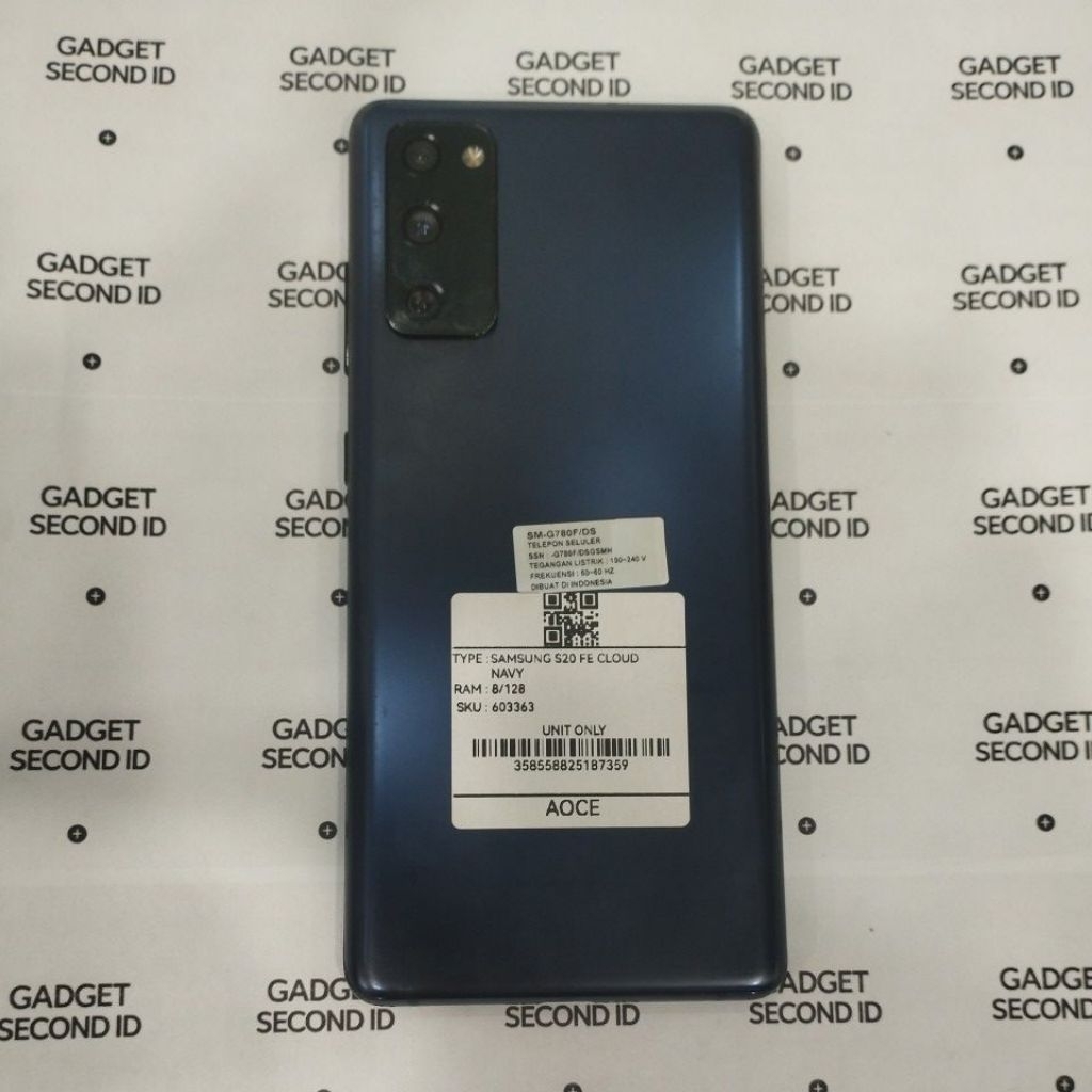 HANDPHONE SECOND SAMSUNG S20 FE RAM 8/128 CLOUD NAVY ORIGINAL