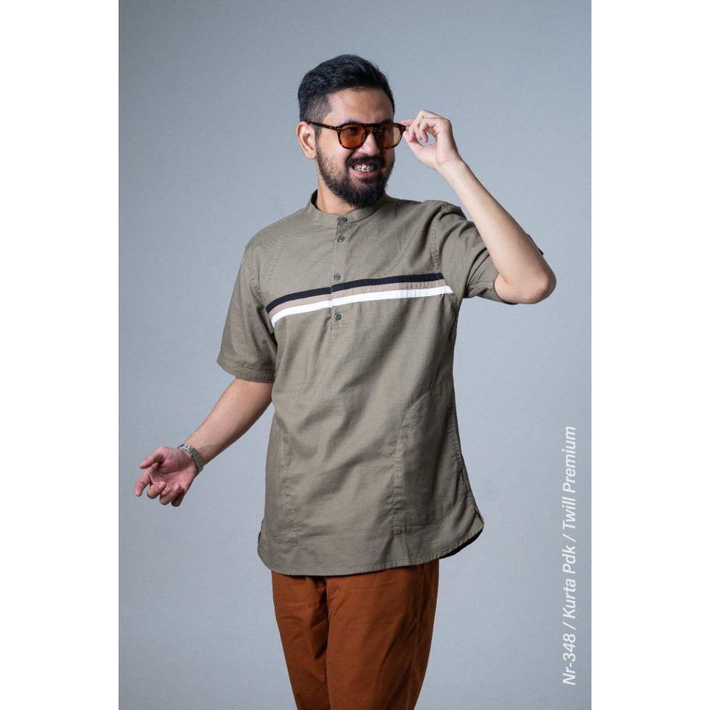 leafy kemko kombinasi baju koko pendek pria dewasa distro