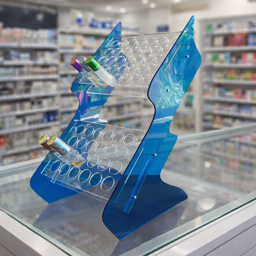 Rak Parfum Akrilik 3mm | Display Parfum Roll On 7ml 8ml & Spray 15ml | Stand Parfum Meja Etalase