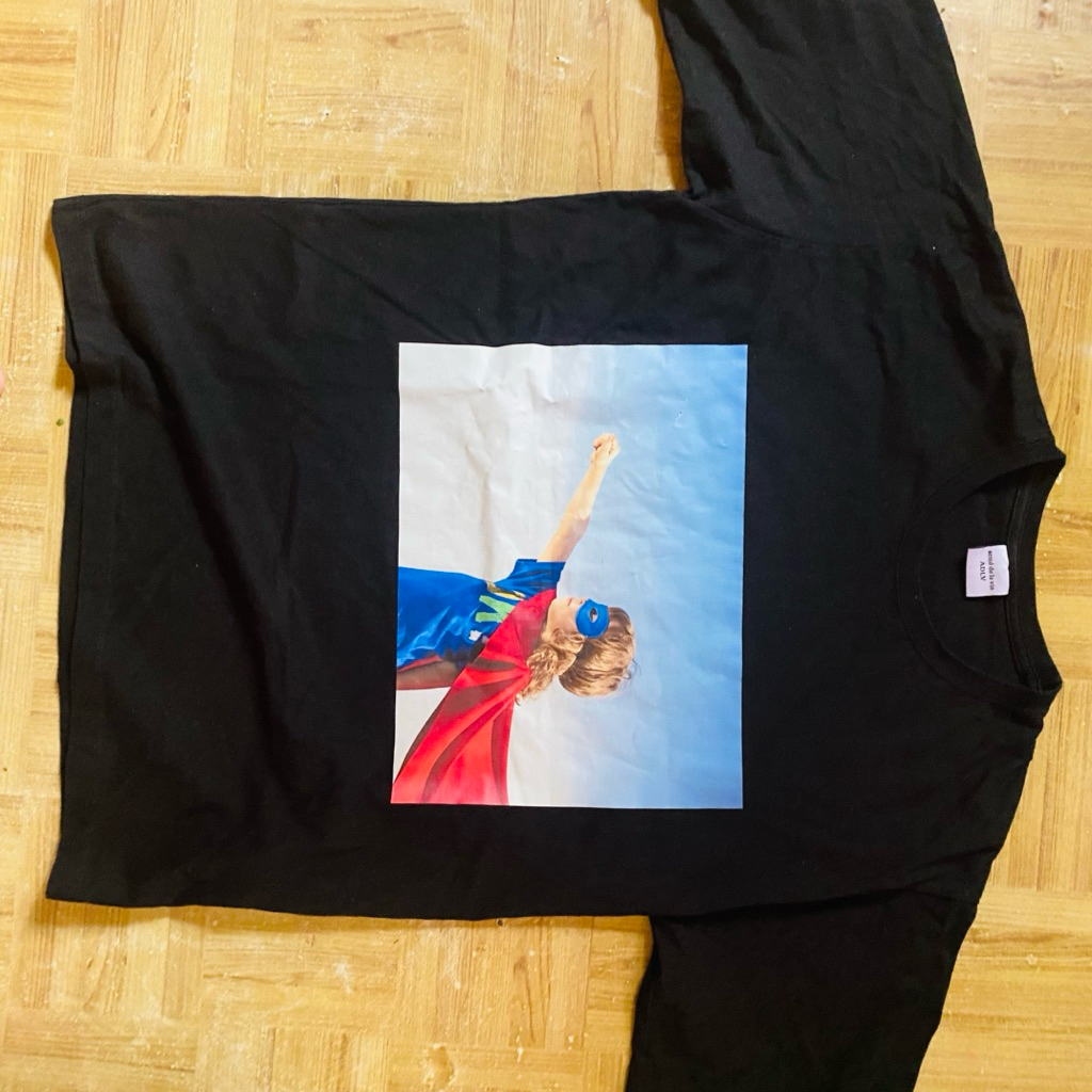 PL Tshirt Ad#LV BABY FACE SUPERMAN SIZE ON TAG 1 P X L ( 72 x 118) ORIGINAL 100% MULUS & NO MINUS WA