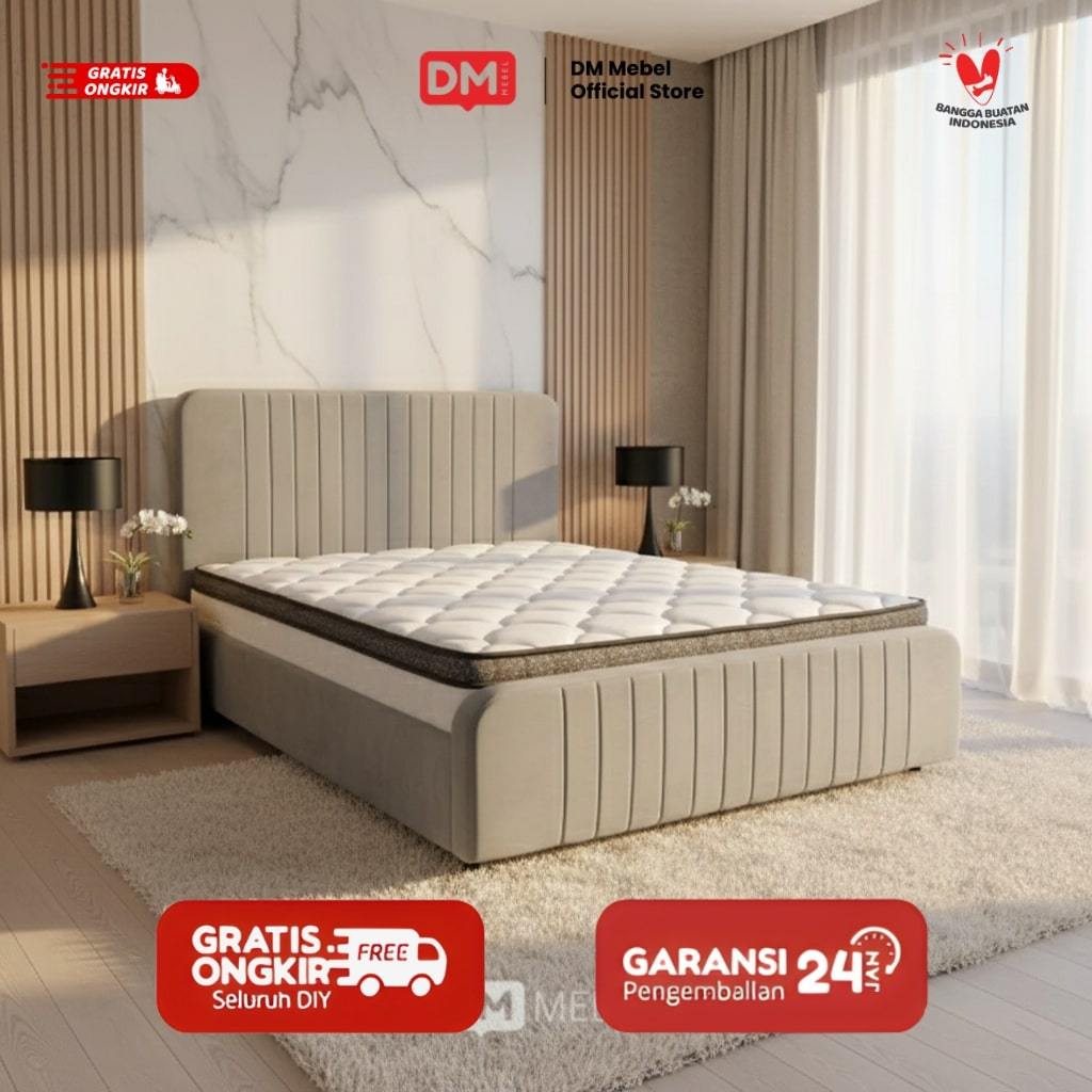 DM Mebel Bundling Springbed Divan Dipan Tatakan Kasur Sandaran - Comforta Rioma Divan Neo Silver