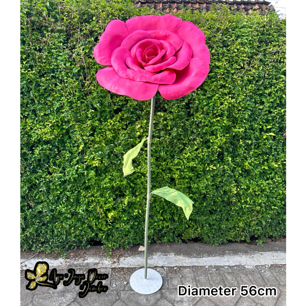 standing bunga giantflower motif bunga Mawar dekorasi pelaminan / giant flower photogrgraphi / bunga
