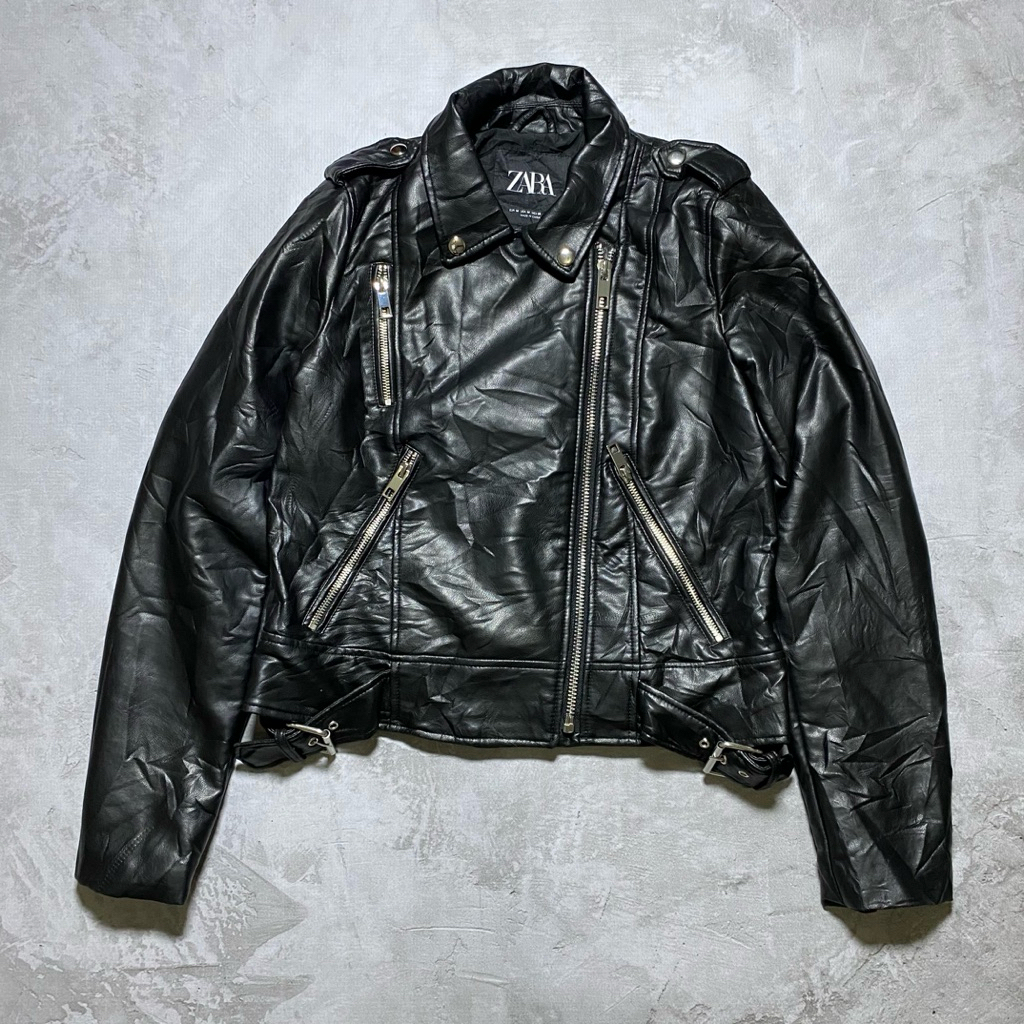 ZARA CASUAL BIKERS RAMONES LEATHER JACKET
