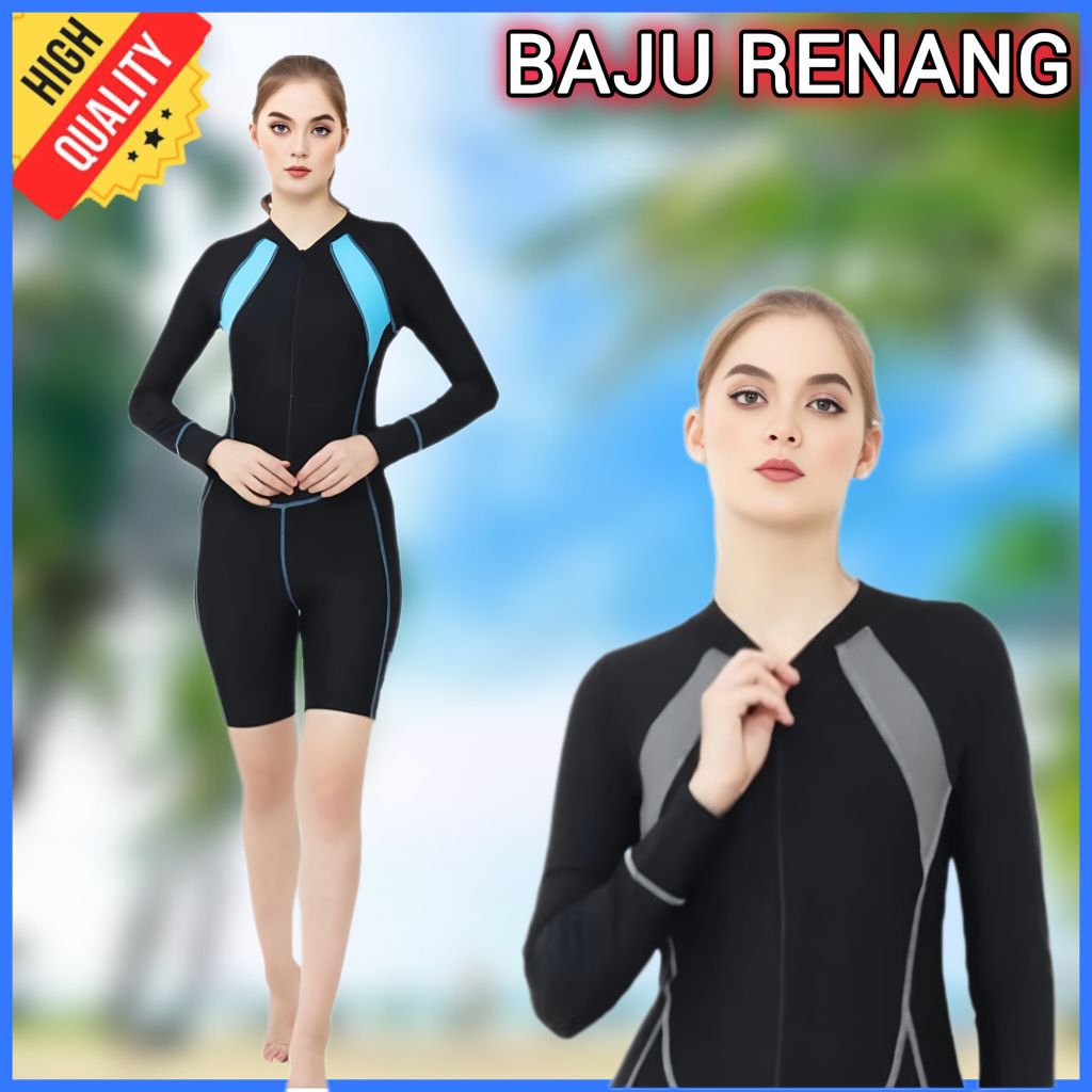 PREMIUM TERBARU Baju Renang Wanita Ada CUP BH Model Diving Selam Pakaian Berenang Cewek Dewasa Remaj