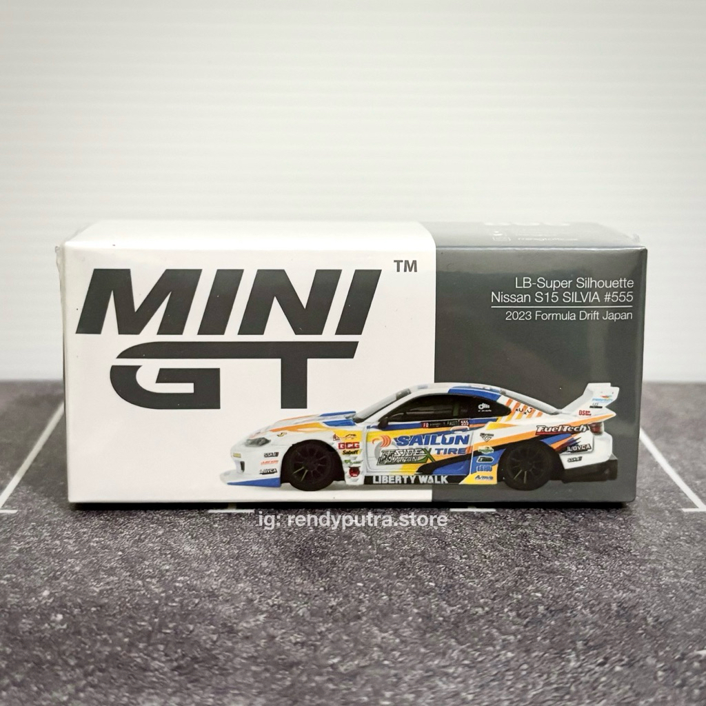 MINI GT LB-Super Silhouette Nissan S15 SILVIA #555 2023 Formula Drift Japan Liberty Walk SAILUN Seal