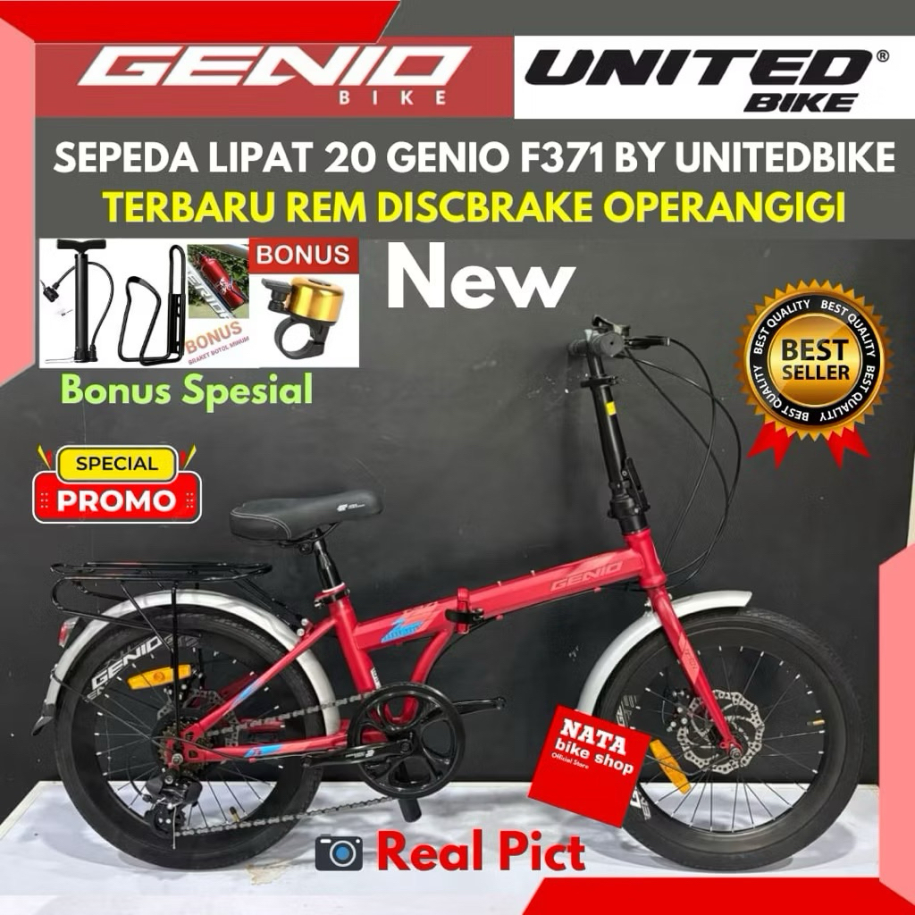 Sepeda Lipat 20 Genio F371 Rem Discbrake Operangigi Terbaru