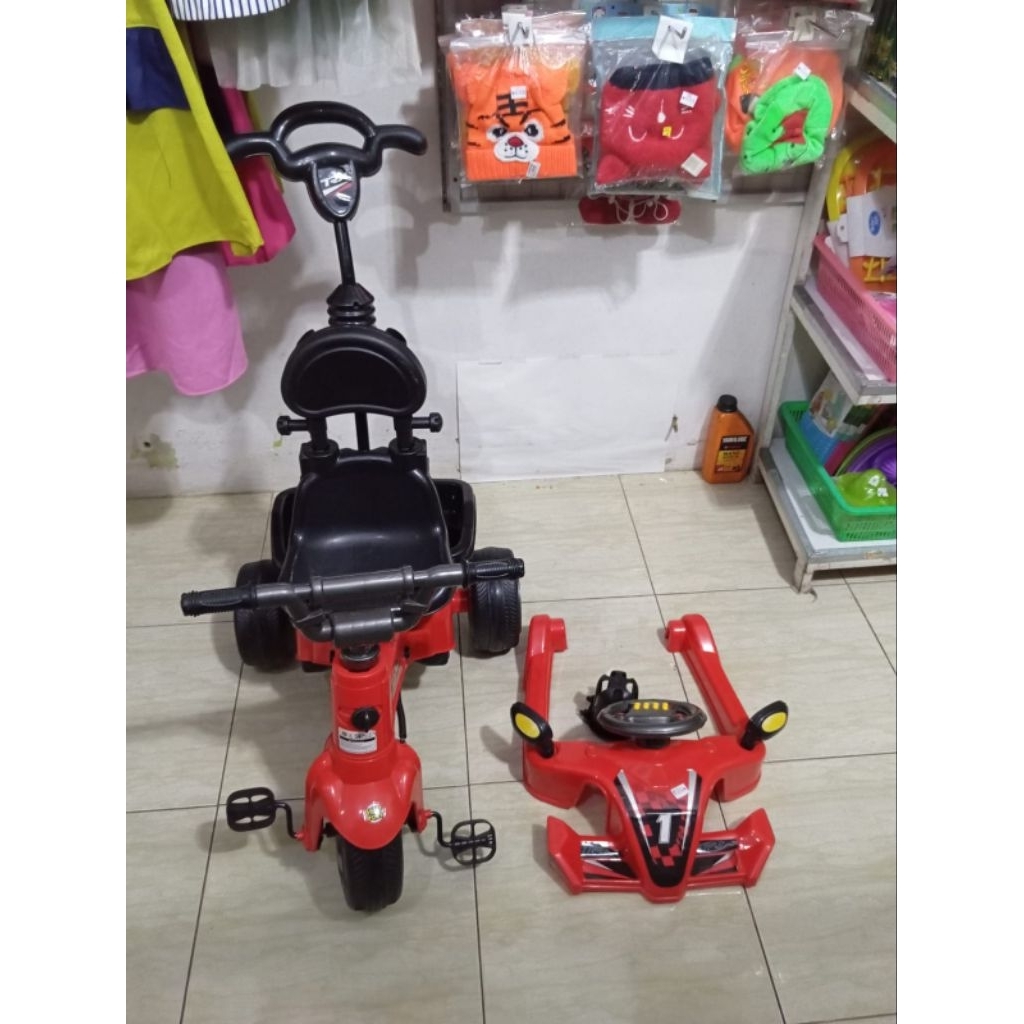 Mainan sepeda anak roda 3 dorongan