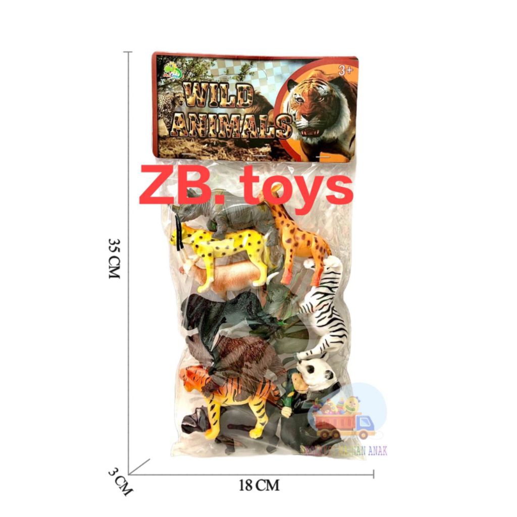 MAINAN HEWAN KARET SET ISI 12 PCS WILD ANIMALS / Mainan Hewan Karet / hewan miniatur zoo ternak