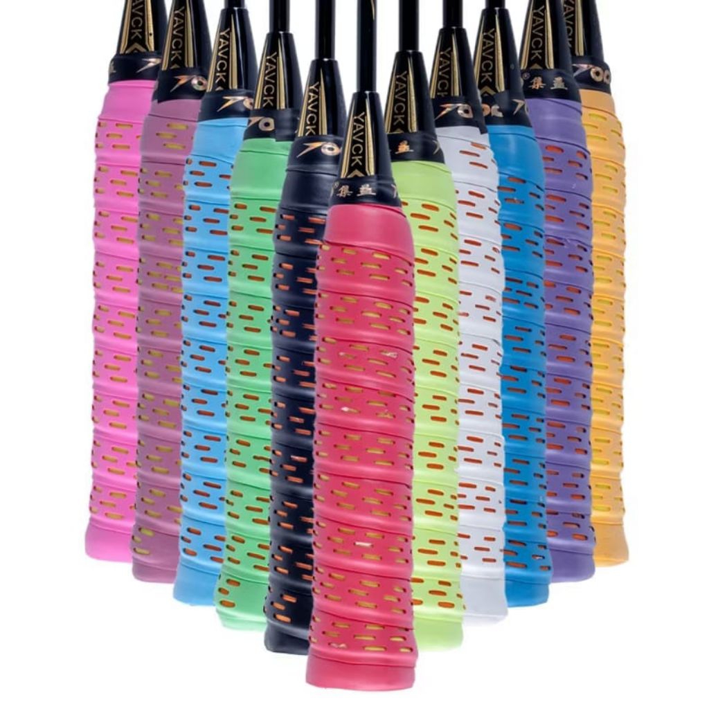 GRIP RAKET BADMINTON TULANGAN MOTIF GARIS BANYAK WARNA