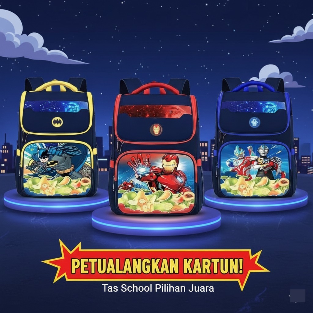 TAS RANSEL ANAK ANAK TAS RANSEL ANAK BERKARAKTER MODEL TABUNG TAS IMPORT R2259