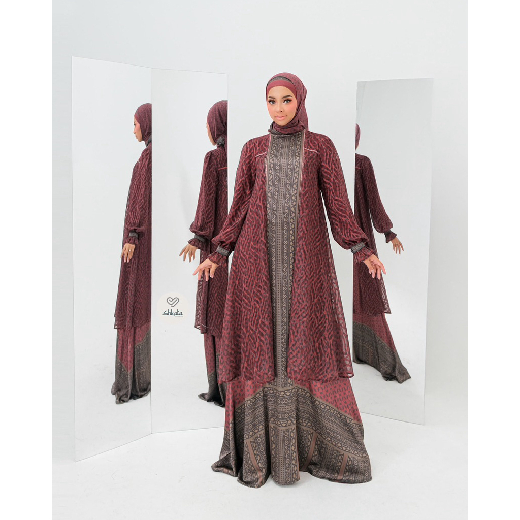 GAMIS SHKATA HARSHA DRESS /DRESS MUSLIMAH KEKINIAN PREMIUM ORIGINAL BY SHKATA