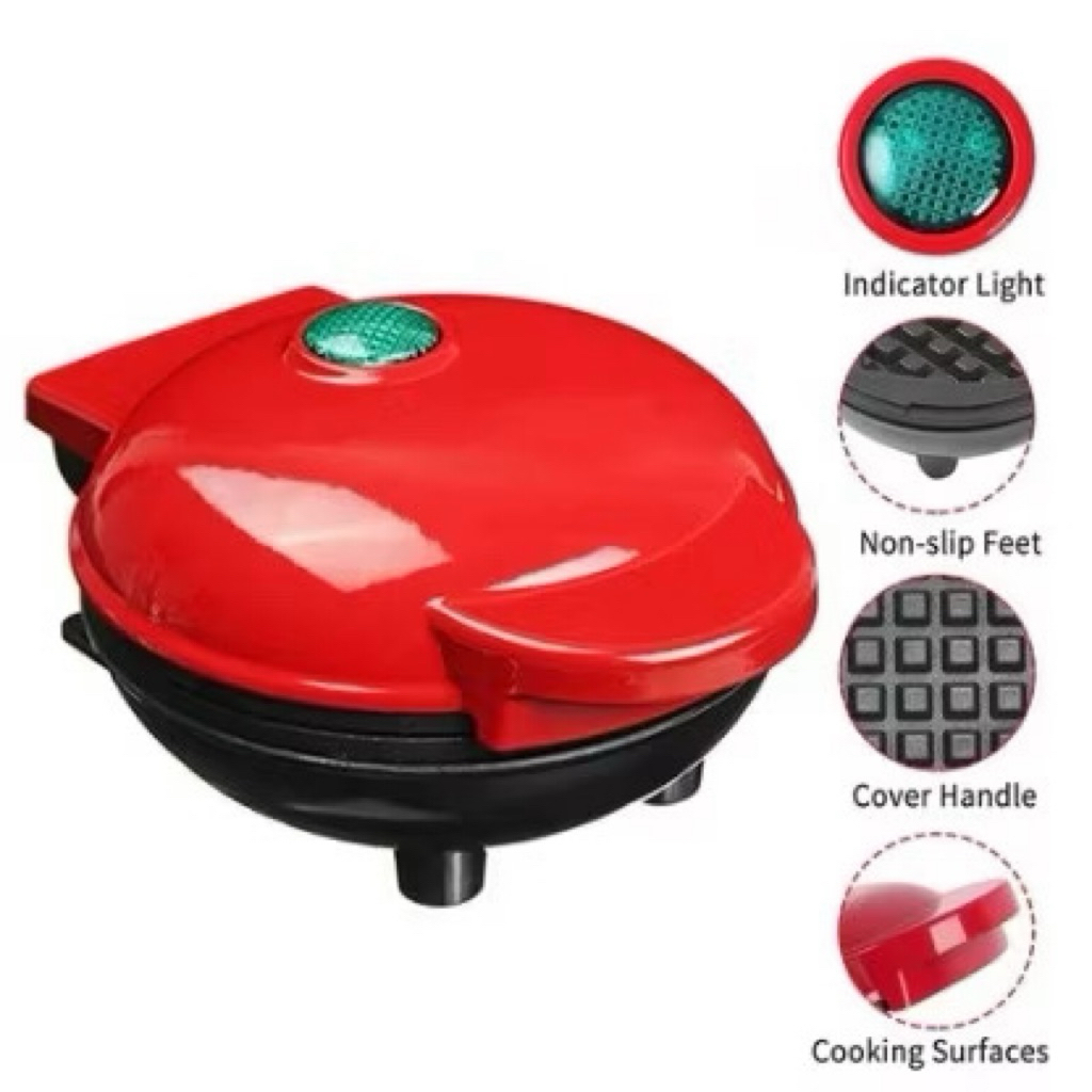 mini maker waffle elektrik / mesin pembuat waffle pizza mini
