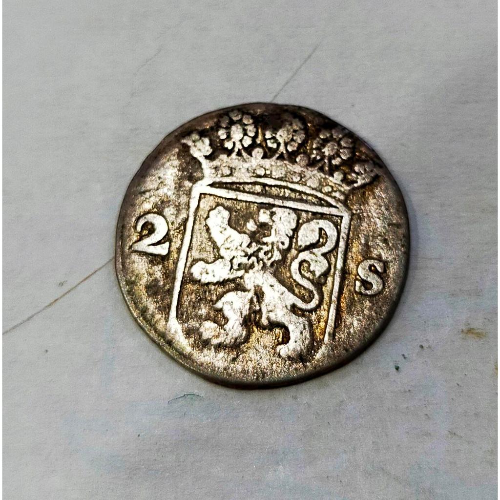 BL238 koin 2 stuiver 1735 dari probinsi Hollandia koin perak