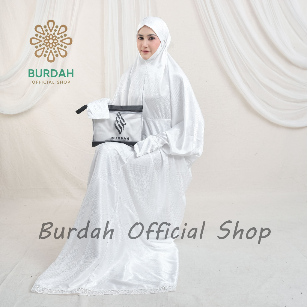 BURDAH Mukena Terusan Dewasa Sutra Silk Jaguar Arrmanyy Adem Lembut