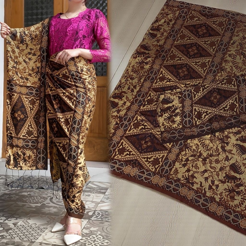 Kamen Set Selendang Warna Kuning Kunyit Motif Rembang Terbaru / Kamen Endek Bali Asli