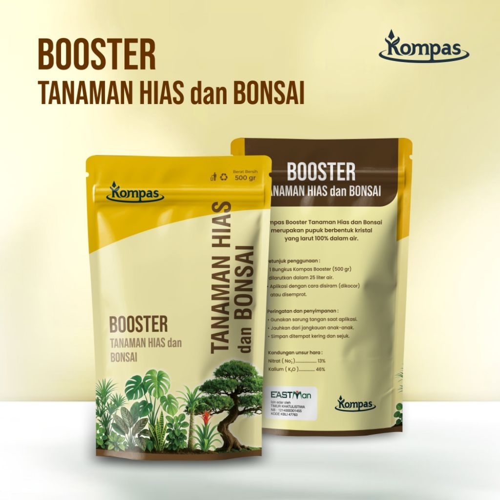 KOMPAS Pupuk Booster Bonsai Beringin, Serut, Kimeng, Santigi, Cemara, Anting putri, Ficus, Adenium, 