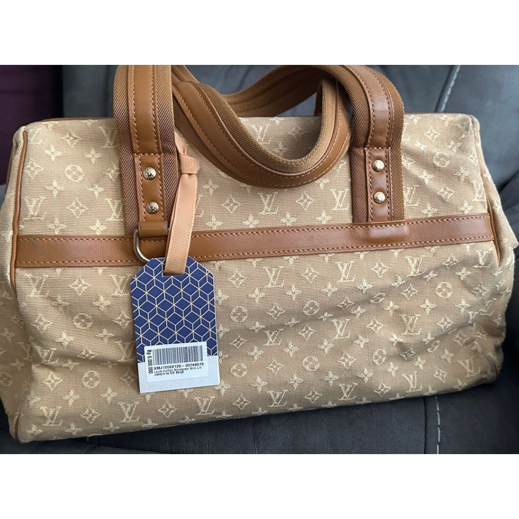Louis Vuitton Bag Monogram Mini lin Josephine Beige LV Tas Authentic