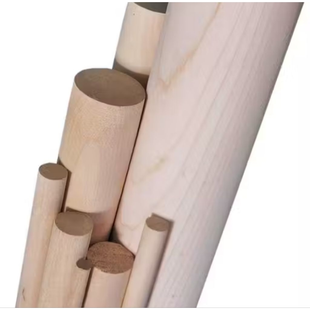kayu dowel bulat diameter 19 mm stik kayu bulat