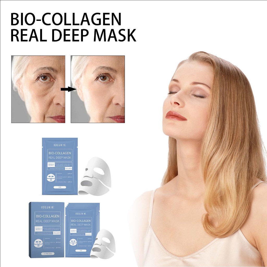 EELHOE Collagen Mask 1pc Pemutih Wajah Kolagen Pemutih Masker Mencerahkan Collagen Mask Sheetmask Ce