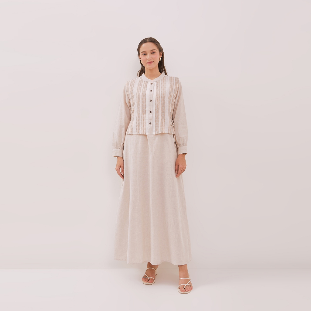 GRAPHIS Layered Side Tie Maxi Dress