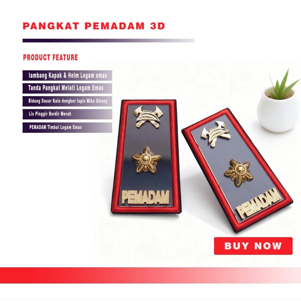 PANGKAT DAMKAR 3D FORMAL ELEGAN
