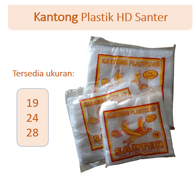 Kantong Plastik Bening HD Santer/ Kantong Kresek Bening/ Kantong Putih Bening HD/ Kresek Kantong/ Ka