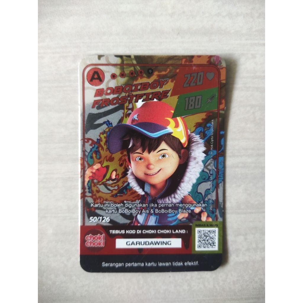 50/126 Boboiboy Prostfire Kartu Monsta galaxy card asli Choki Choki