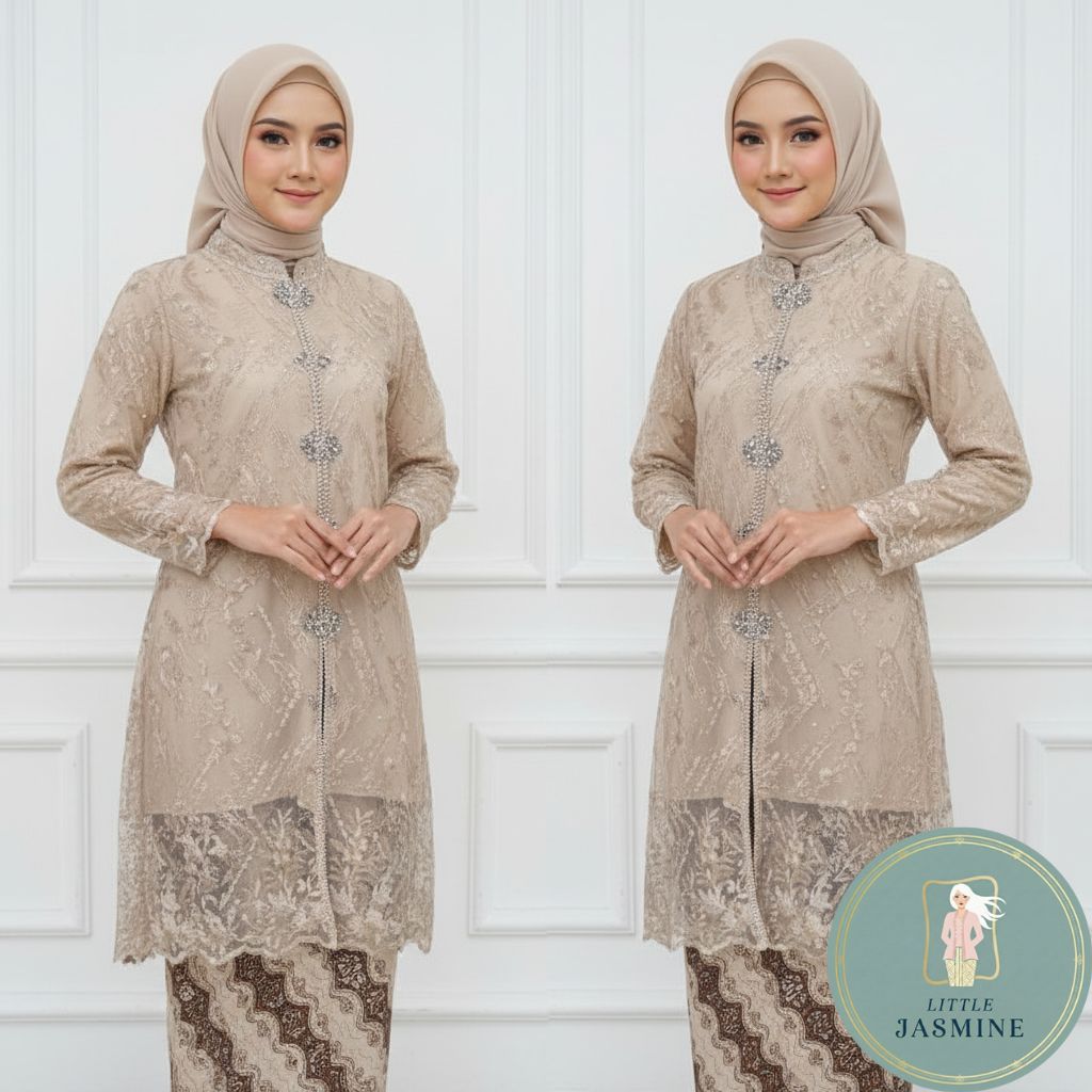LITTLE JASMINE - kebaya tille payet modern couple keluarga mewah - kebaya pesta lamaran modern - keb