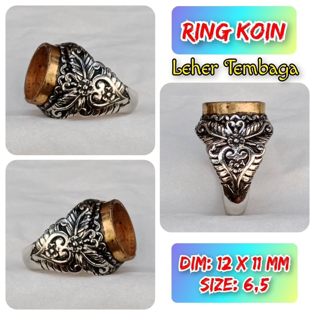 Cincin Emban Batu Akik dan Permata Alpaka Super Leher Tembaga.17