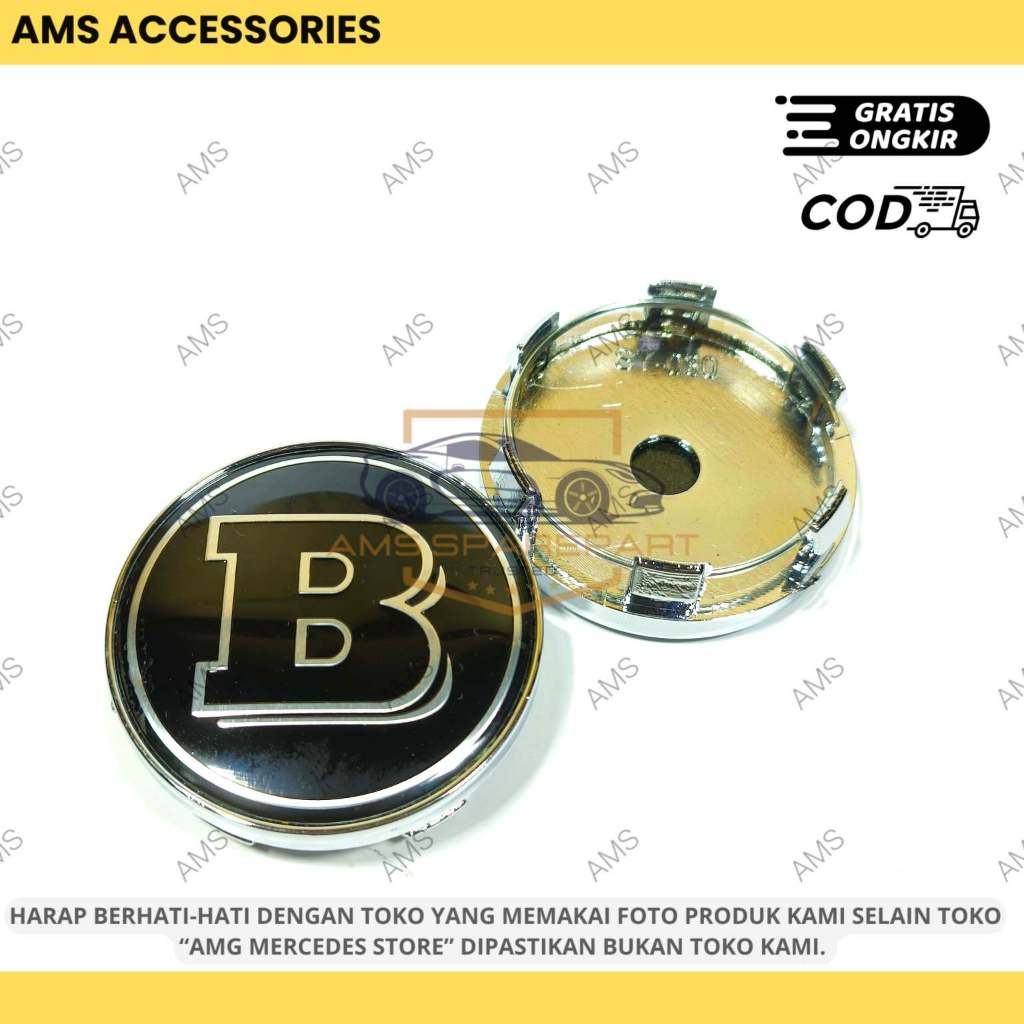 DOP VELG RODA EMBLEM BRABUS 60MM HUBCAPS BRABUS 6CM BLACK