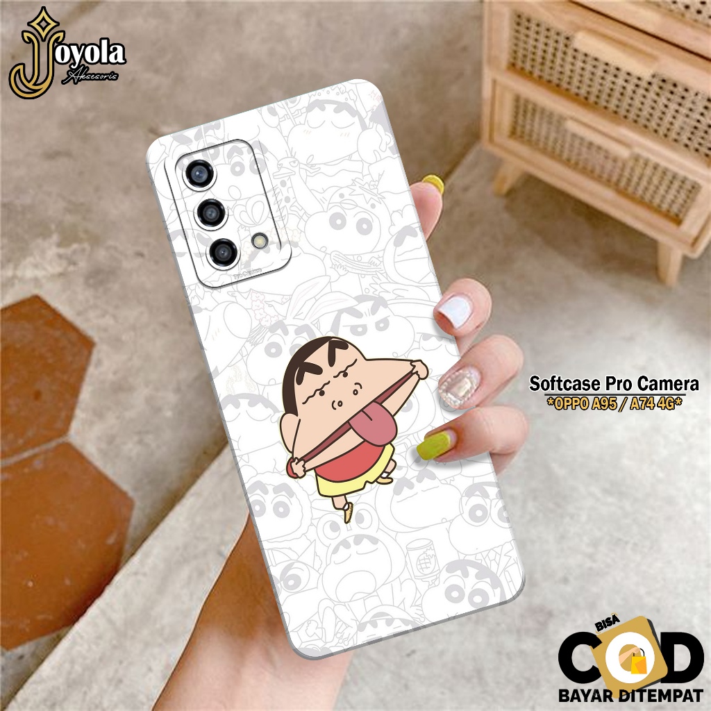 JOYOLA Case OPPO A95/A74 - Fahion Case Kartun - Softcase OPPO A95/A74 - Pro Camera - Casing OPPO A95
